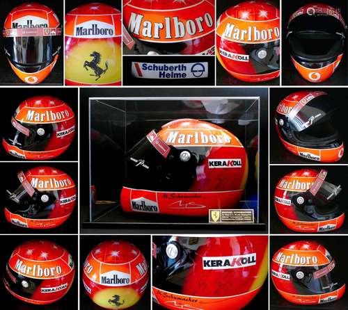 Michael SCHUMACHER. Casque Schuberth Ferrari (replica) dédic...