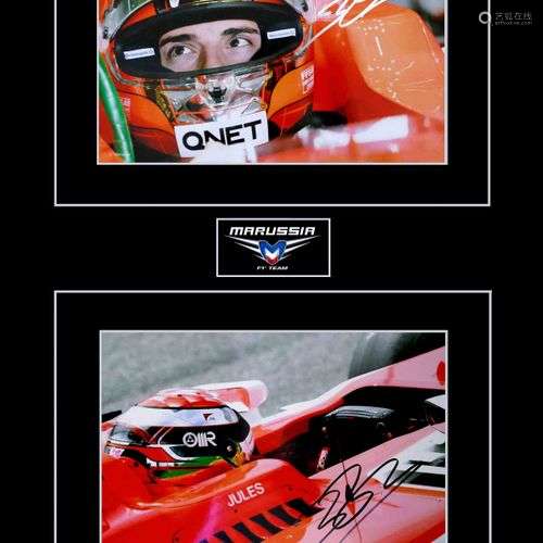 Jules BIANCHI. Ensemble de 2 photos couleurs dédicacées par ...