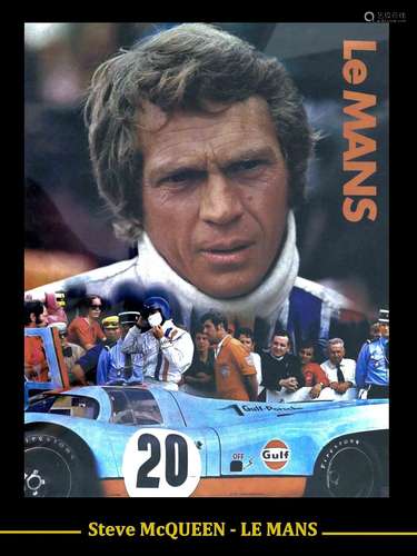 Steve McQUEEN. Affiche originale Le Mans 1971 dédicacée par ...