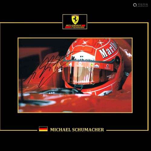 Michael SCHUMACHER. Photo couleur dédicacée par Michael Schu...