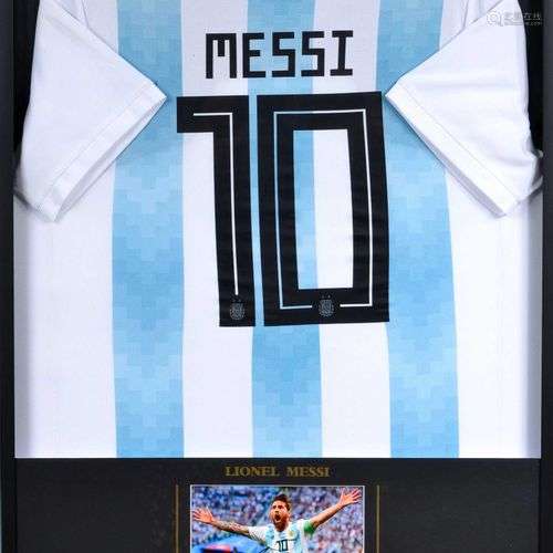 Lionel MESSI. Maillot de l'équipe nationale d'Argentine (rep...