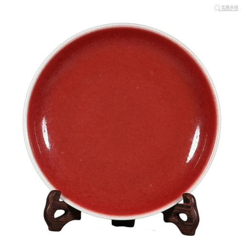 COPPER-RED-GLAZED CHARGER