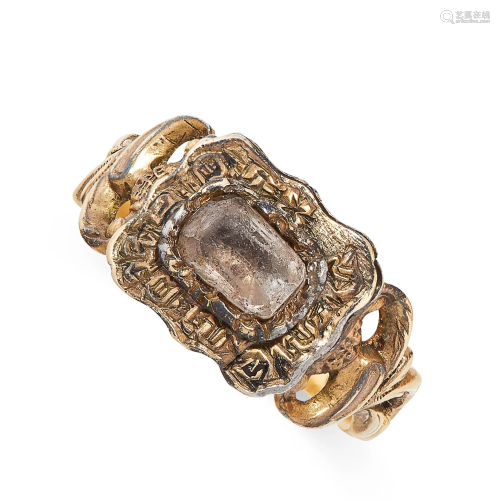 AN ANTIQUE PASTE MOURNING RING, CIRCA 1870 in y…