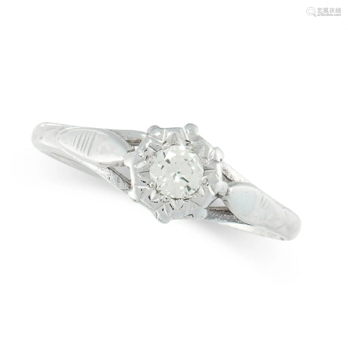 A DIAMOND SOLITAIRE RING in 18ct white gold, set with a