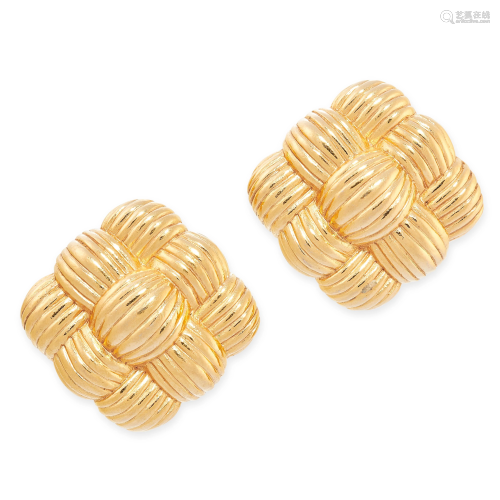 A PAIR OF VINTAGE CLIP EARRINGS, FENDI the square faces