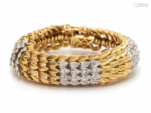 BICOLOR GOLD AND DIAMOND BRACELET