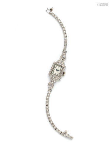 HAMILTON, PLATINUM, 14K WHITE GOLD AND DIAMOND