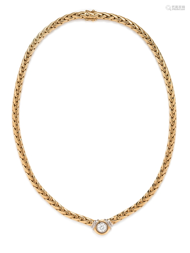 BUCHERER, YELLOW GOLD AND DIAMOND NECKLACE