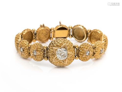 YELLOW GOLD AND DIAMOND BRACELET