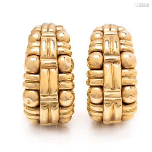 BOUCHERON, YELLOW GOLD EARCLIPS