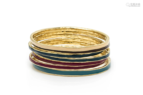 IPPOLITA, COLLECTION OF ENAMEL BANGLE BRACELETS