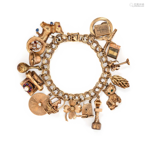 YELLOW GOLD CHARM BRACELET