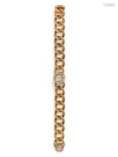 18K YELLOW GOLD AND DIAMOND WRISTWATCH