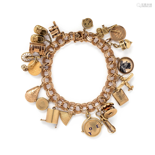 YELLOW GOLD CHARM BRACELET