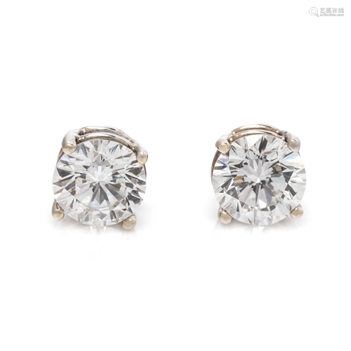 SIDNEY GARBER, DIAMOND STUD EARRINGS