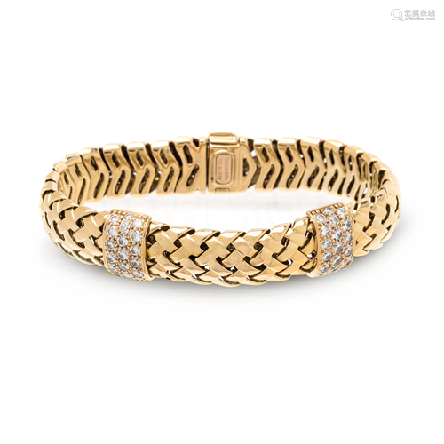 TIFFANY & CO., YELLOW GOLD AND DIAMOND 'VANNERIE'