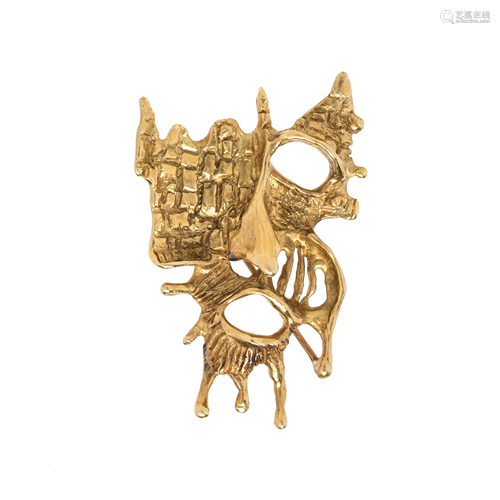 YELLOW GOLD BROOCH