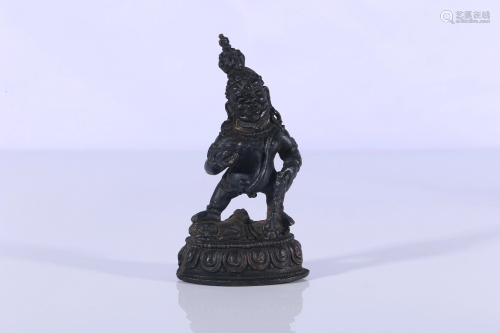 Tibet Black Copper Alloy Thogchas Black Jambhala Figure