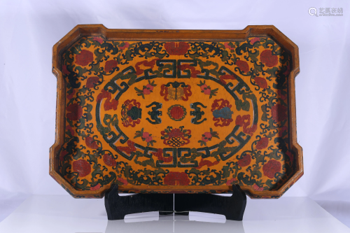 TibetWood Color Painted Treasure Tray