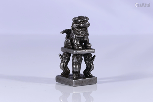 Tibet Old Cold Iron Lion Seal