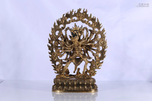 Tibet Gilt Bronze Cakrasamvara Figure