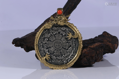 Tibet Portable Sterling Silver Gilt Bronze Nine Palaces