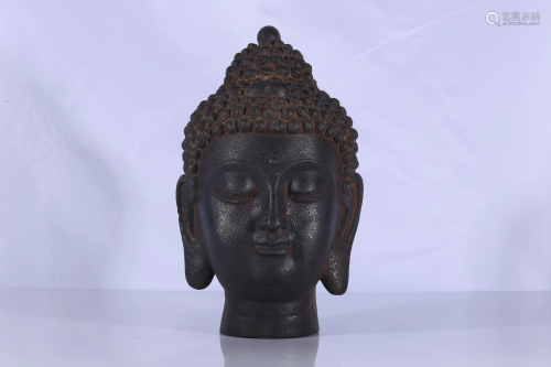 Tibet Cast Iron Shakyamuni Buddha Head