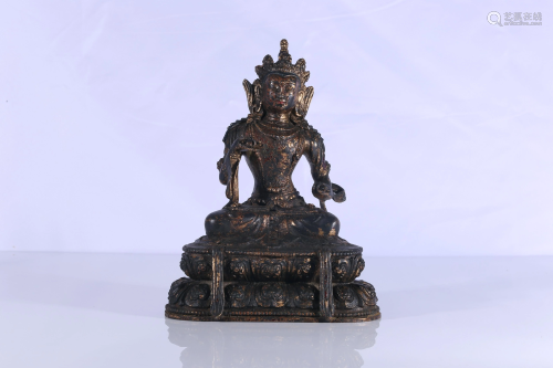 Tibet Gilt Bronze VajrasatvaFigure