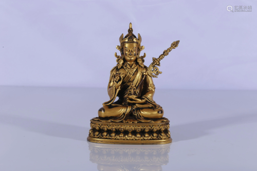 Tibet Gilt Bronze Four-Armed Avalokiteshvara Figure