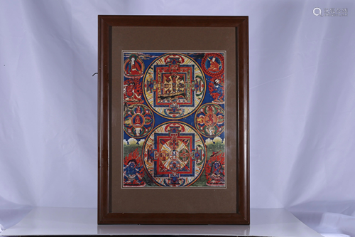 Tibet Oil Paper Mandala Thangka Hang Screen