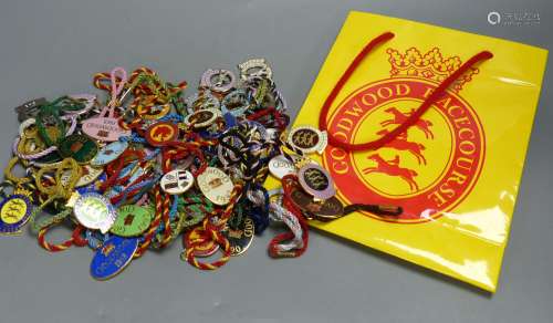 A collection of 60 Goodwood Racecourse Members enamelled bad...