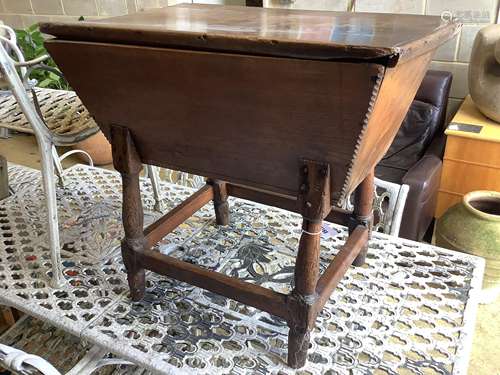 A small 18th century elm dough bin, width 79cm, depth 50cm, ...