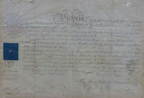 A Victorian document of promotion to Lieutenant General sir ...