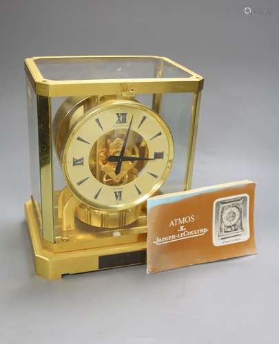 A Jaeger Le Coultre Atmos clock, height 24cm