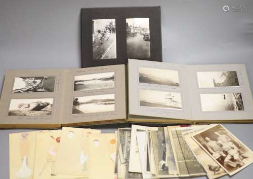 Three albums of photographs and a quantity of postcards inc....