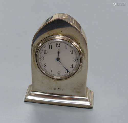 An Edwardian silver mounted lancet miniature timepiece, Birm...