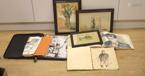 M.H. Hoad, artist sketch book mainly with caricatures togeth...
