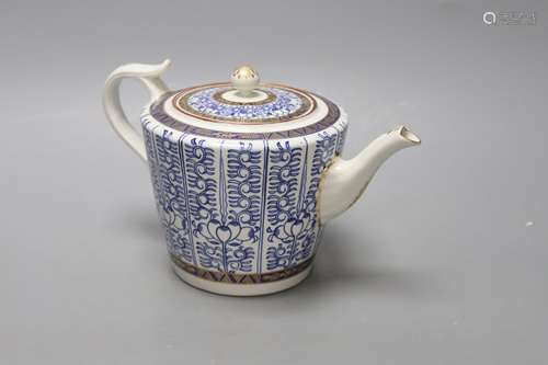 A Royal Worcester late Dr Wall / early Flight teapot and cov...