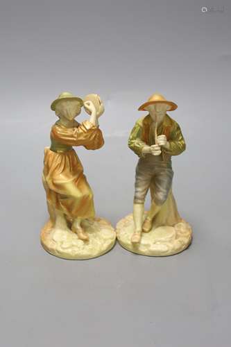 A pair of Royal Worcester figures of Stephen and companion, ...