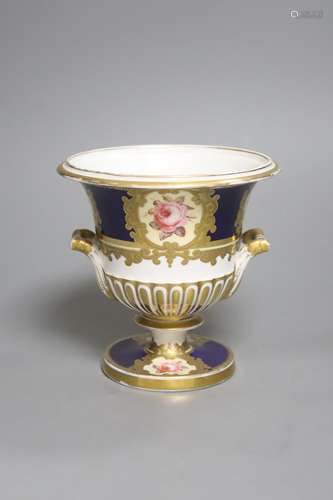 A Chamberlains Worcester two handled vase, painted with six ...