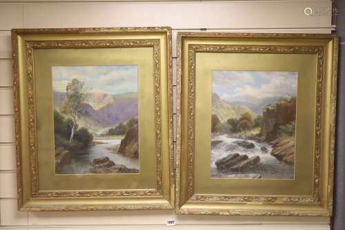 S.L. Beetholme, pair of oils on card, River landscapes, sign...