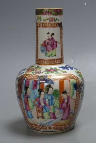 A Chinese famille rose bottle vase, Daoguang period, height ...