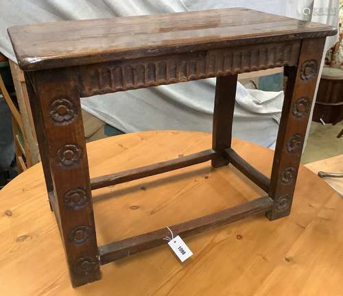 An 18th century style rectangular oak occasional table, leng...