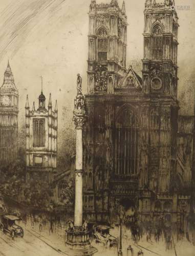 Louis Weirter (1873-1932), drypoint etching, Westminster Abb...