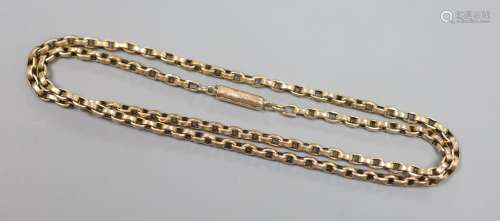 An early 20th century 9ct chain, 48cm,10.7 grams.