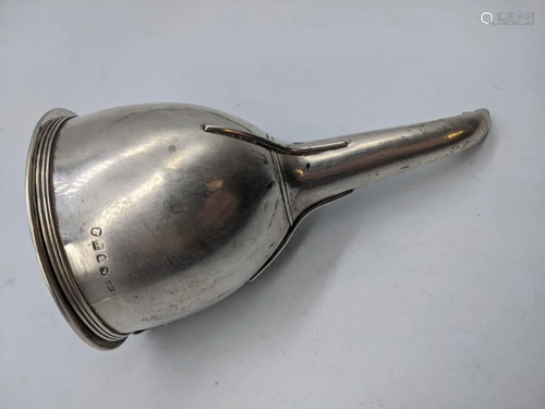 A George III silver wine funnel, hallmarked London,