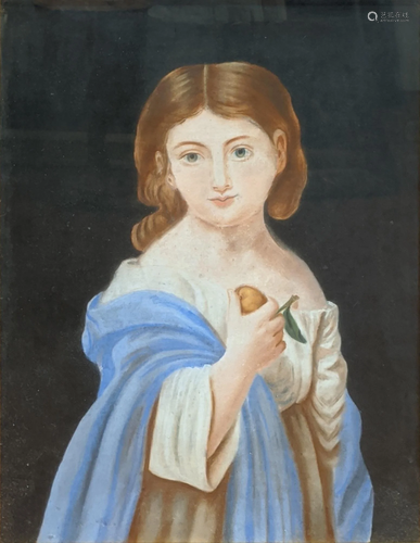 19th century Continental School, portrait of a girl,