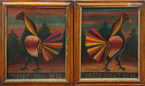 After Jean Cassou, a pair of fighting cock oils, Nasty