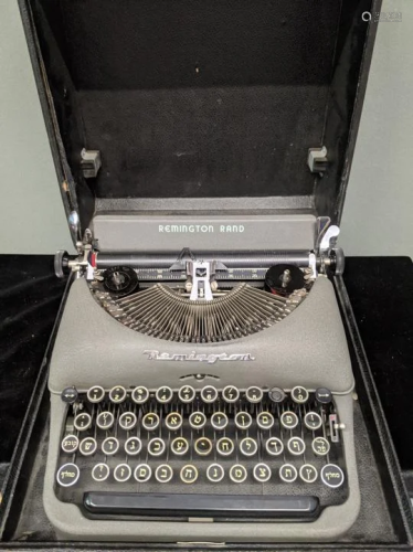 A Remington Rand No.5 De Luxe Hebrew typewriter, with