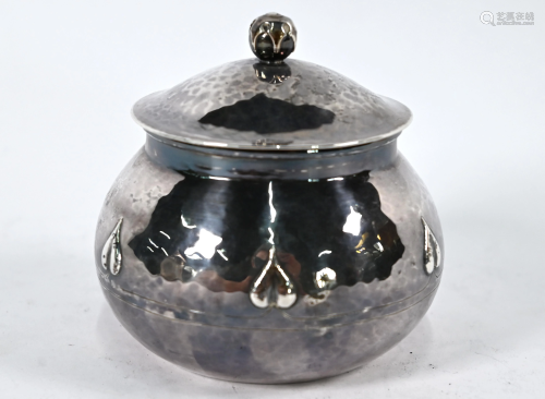 Edwardian Art Nouveau silver pot and cover